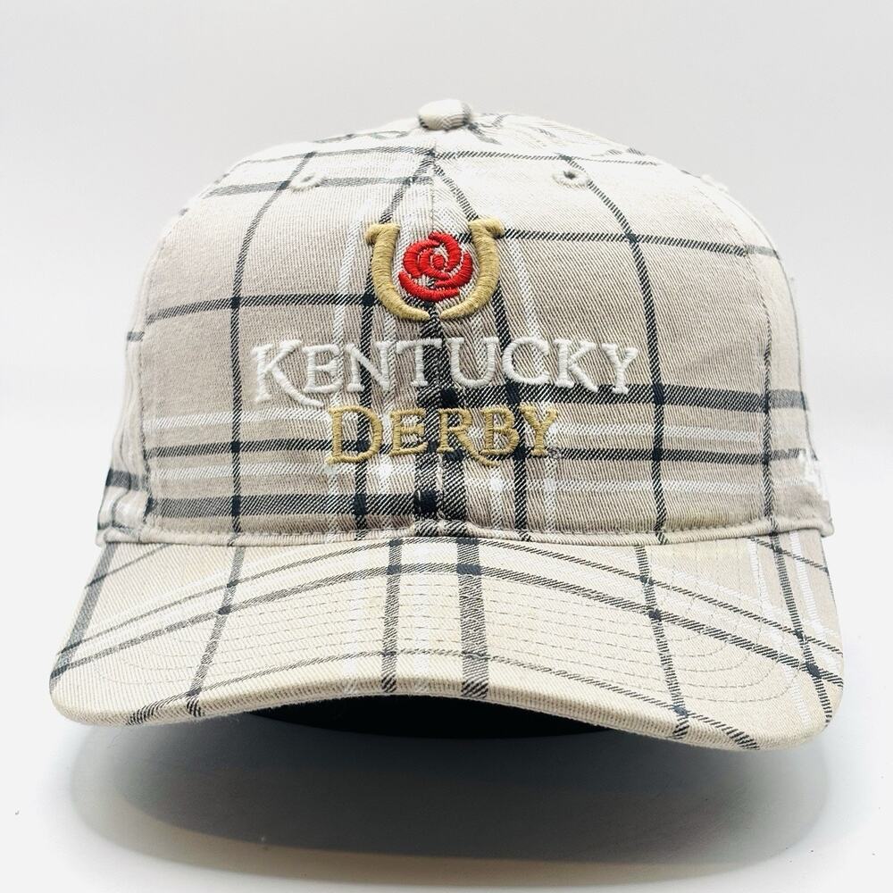 Men's '47 Beige Kentucky Derby Plaid Closer Flex Hat OSFA